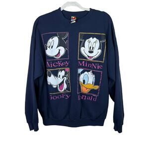 Vintage Mickey Unlimited Mickey Minnie Goofy Donald Window Pane Graphic Crewneck